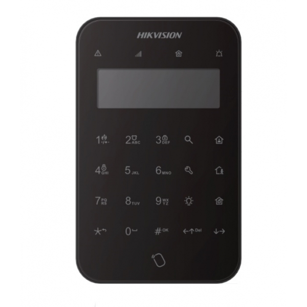 Hikvision DS-PK1-LT-WE Wireless LCD Keypad With Tag Function Black